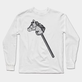 Black And White Horse Stick Long Sleeve T-Shirt